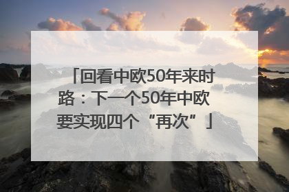 回看中欧50年来时路：下一个50年中欧要实现四个“再次”