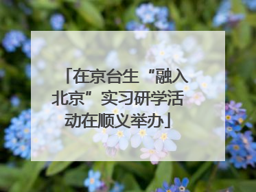 在京台生“融入北京”实习研学活动在顺义举办