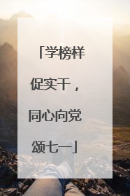 学榜样促实干，同心向党颂七一