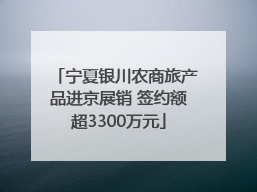 宁夏银川农商旅产品进京展销 签约额超3300万元