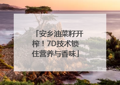 安乡油菜籽开榨！7D技术锁住营养与香味