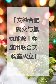 安徽合肥：聚变与氢氨能源工程应用联合实验室成立