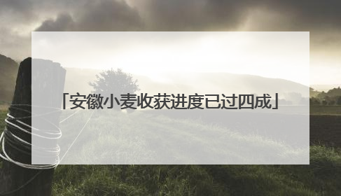 安徽小麦收获进度已过四成