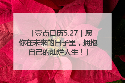 壹点日历5.27｜愿你在未来的日子里，拥抱自己的灿烂人生！