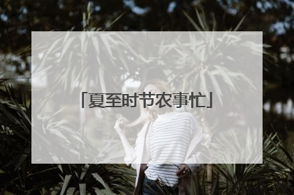 夏至时节农事忙