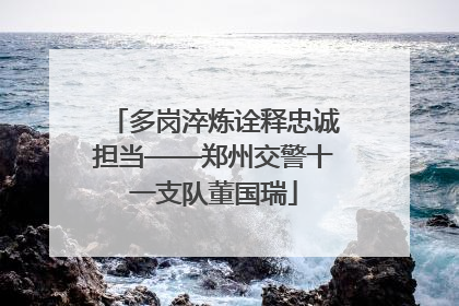 多岗淬炼诠释忠诚担当——郑州交警十一支队董国瑞