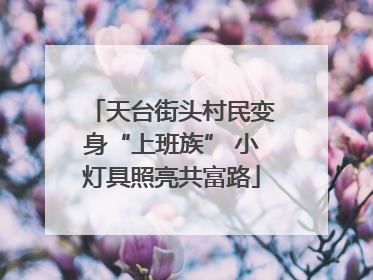 天台街头村民变身“上班族” 小灯具照亮共富路