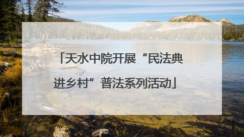 天水中院开展“民法典进乡村”普法系列活动