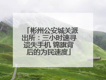 彬州公安城关派出所：三小时速寻遗失手机 锦旗背后的为民速度