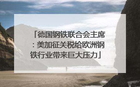 德国钢铁联合会主席：美加征关税给欧洲钢铁行业带来巨大压力