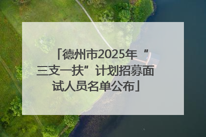 德州市2025年“三支一扶”计划招募面试人员名单公布