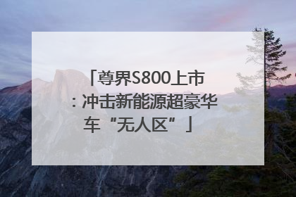 尊界S800上市：冲击新能源超豪华车“无人区”