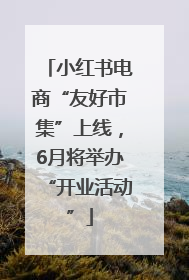 小红书电商“友好市集”上线，6月将举办“开业活动”