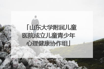 山东大学附属儿童医院成立儿童青少年心理健康协作组