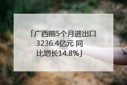 广西前5个月进出口3236.4亿元 同比增长14.8%