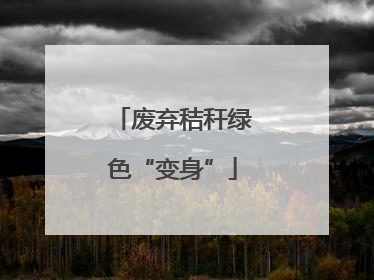 废弃秸秆绿色“变身”