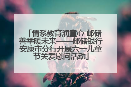 情系教育润童心 邮储善举暖未来——邮储银行安康市分行开展六一儿童节关爱慰问活动