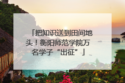把知识送到田间地头！衡阳师范学院万名学子“出征”