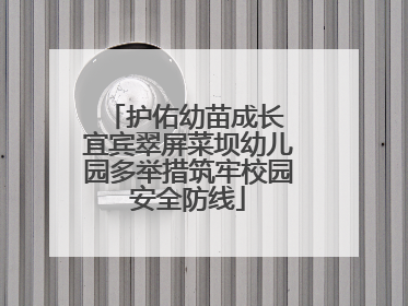 护佑幼苗成长 宜宾翠屏菜坝幼儿园多举措筑牢校园安全防线