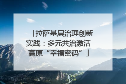 拉萨基层治理创新实践：多元共治激活高原“幸福密码”