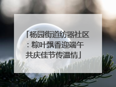 杨园街道纺器社区：粽叶飘香迎端午 共庆佳节传温情