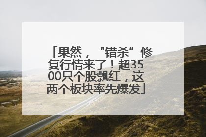 果然，“错杀”修复行情来了！超3500只个股飘红，这两个板块率先爆发