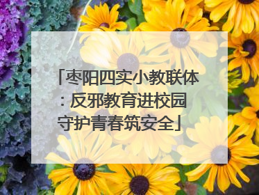 枣阳四实小教联体：反邪教育进校园 守护青春筑安全