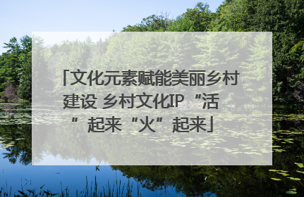 文化元素赋能美丽乡村建设 乡村文化IP“活”起来“火”起来