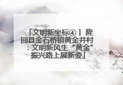 文明新坐标④丨 隆回县金石桥镇黄金井村：文明新风生“黄金” 振兴路上展新姿