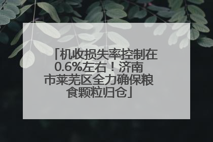 机收损失率控制在0.6%左右！济南市莱芜区全力确保粮食颗粒归仓