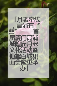 月老牵线，高浦有“囍”——首届厦门高浦城隍庙月老文化活动暨他趣百城见面会隆重举办