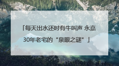 每天出水还时有牛叫声 永嘉30年老宅的“泉眼之谜”