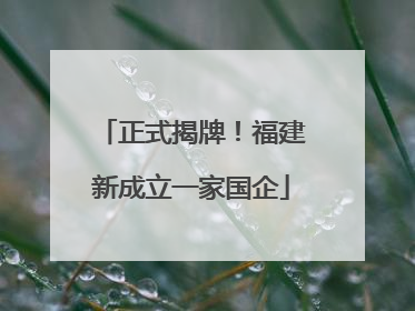正式揭牌！福建新成立一家国企
