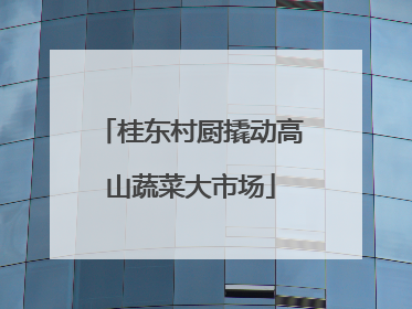 桂东村厨撬动高山蔬菜大市场