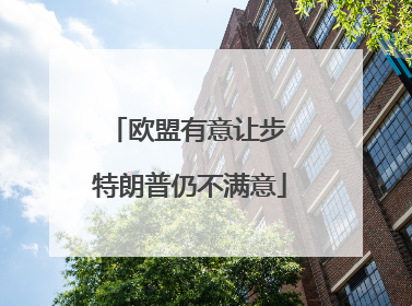 欧盟有意让步 特朗普仍不满意