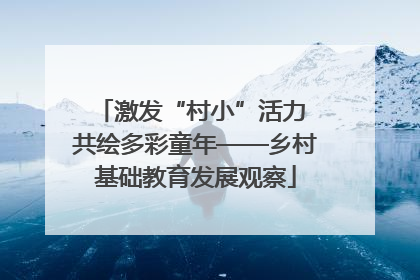激发“村小”活力 共绘多彩童年——乡村基础教育发展观察