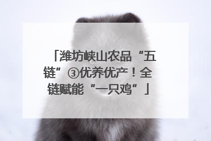 潍坊峡山农品“五链”③优养优产！全链赋能“一只鸡”