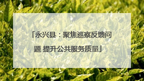 永兴县：聚焦巡察反馈问题 提升公共服务质量