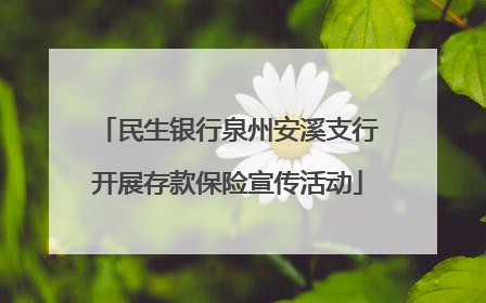 民生银行泉州安溪支行开展存款保险宣传活动