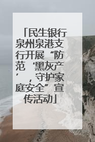 民生银行泉州泉港支行开展“防范‘黑灰产’，守护家庭安全”宣传活动