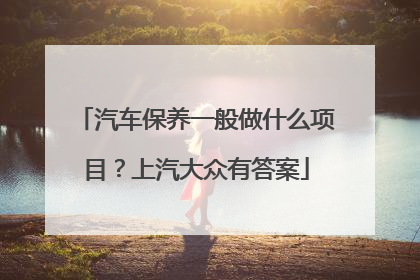 汽车保养一般做什么项目？上汽大众有答案
