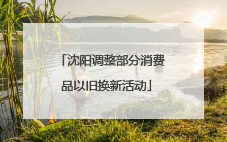 沈阳调整部分消费品以旧换新活动