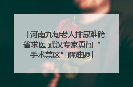 河南九旬老人排尿难跨省求医 武汉专家勇闯“手术禁区”解难题