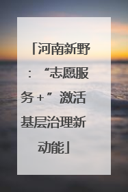 河南新野：“志愿服务＋”激活基层治理新动能