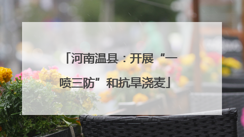 河南温县：开展“一喷三防”和抗旱浇麦
