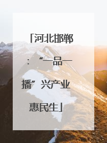 河北邯郸：“一品一播”兴产业惠民生