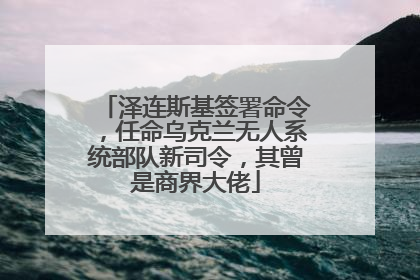 泽连斯基签署命令，任命乌克兰无人系统部队新司令，其曾是商界大佬