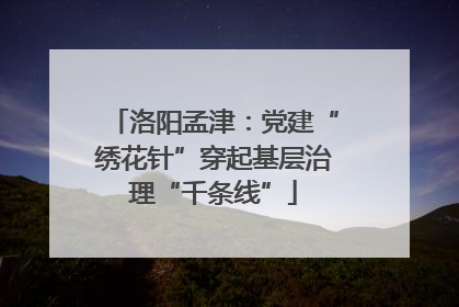 洛阳孟津：党建“绣花针”穿起基层治理“千条线”