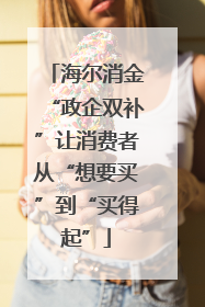 海尔消金“政企双补”让消费者从“想要买”到“买得起”