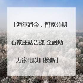 海尔消金：智家分期石家庄站告捷 金融助力家电以旧换新
